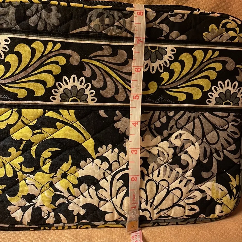 NWOT’s-Vera Bradley laptop bag. Black, gray, lime & white floral pattern